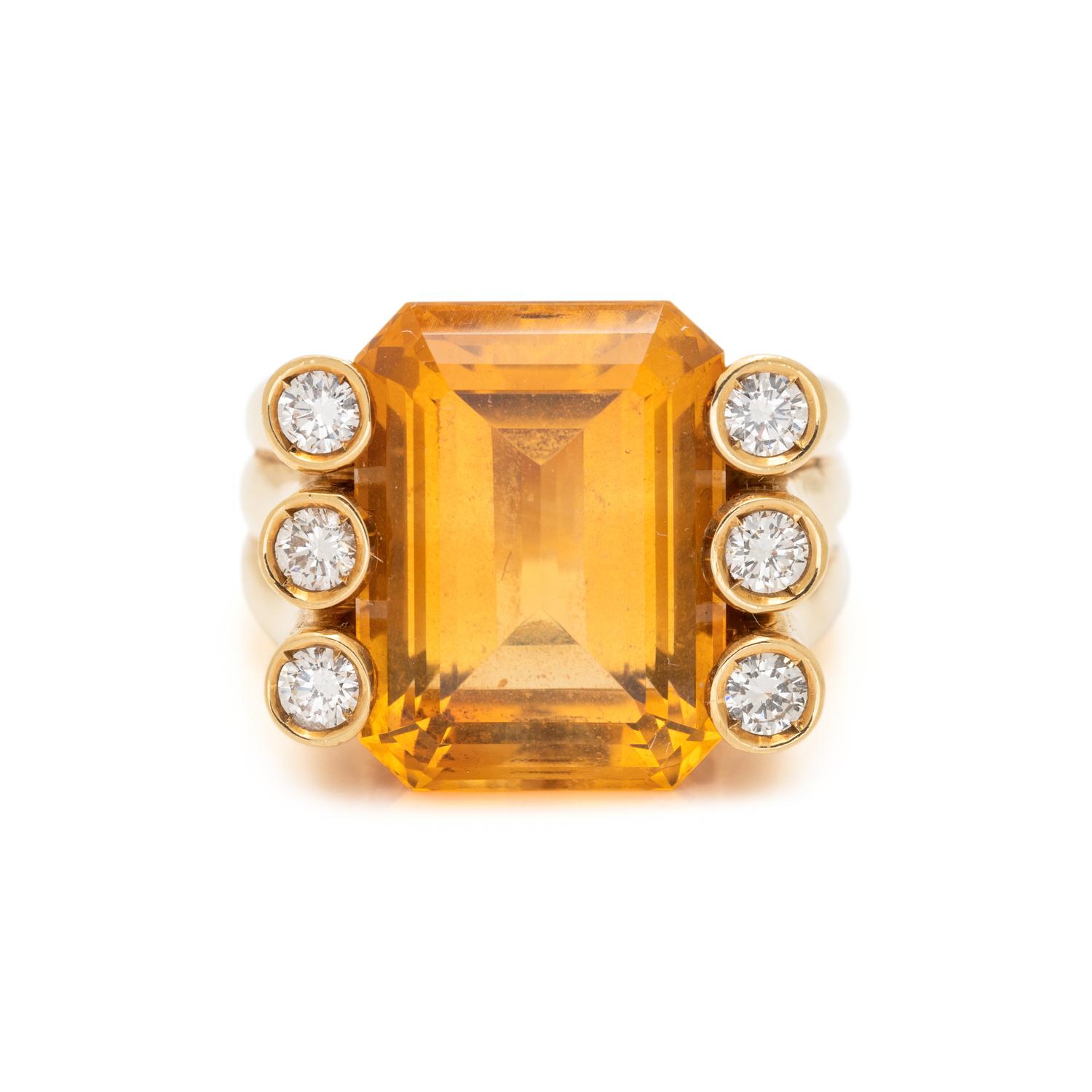 VERDURA, CITRINE AND DIAMOND RING