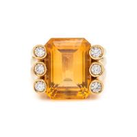 VERDURA, CITRINE AND DIAMOND RING
