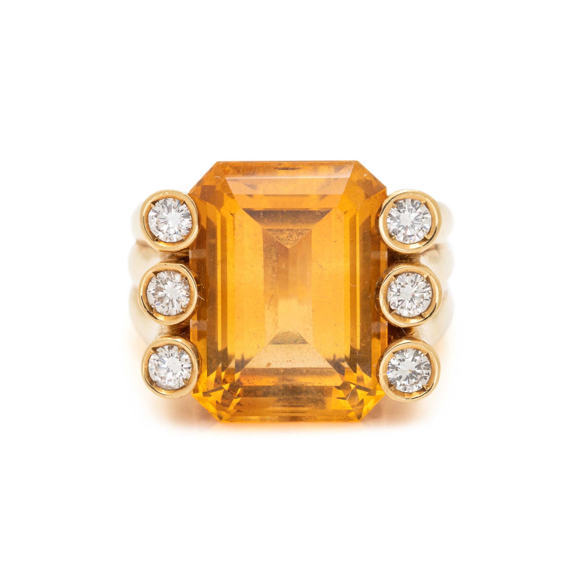 VERDURA, CITRINE AND DIAMOND RING