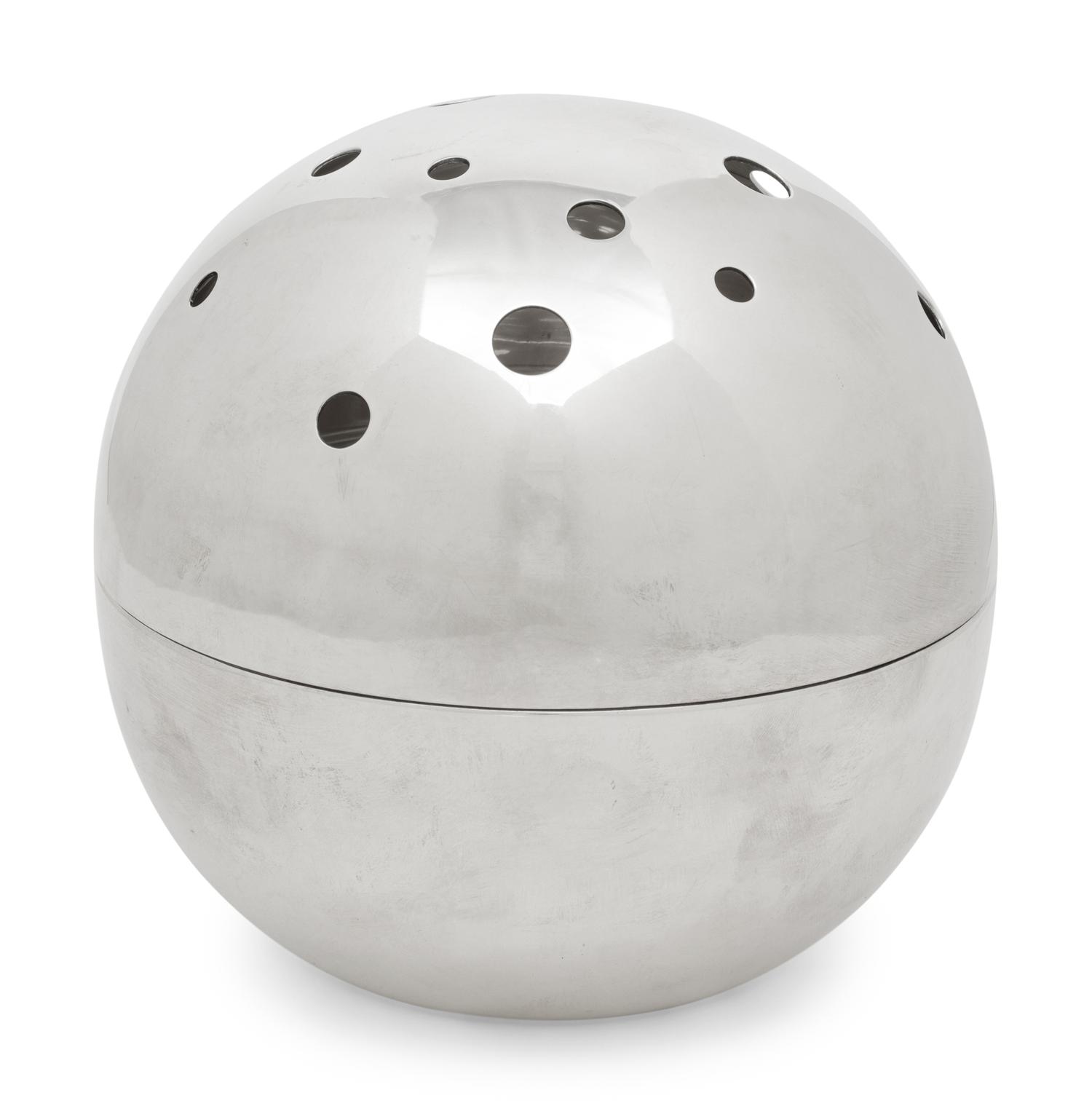 A Christofle Gallia Mars Silver-Plate Spherical Flower Vase