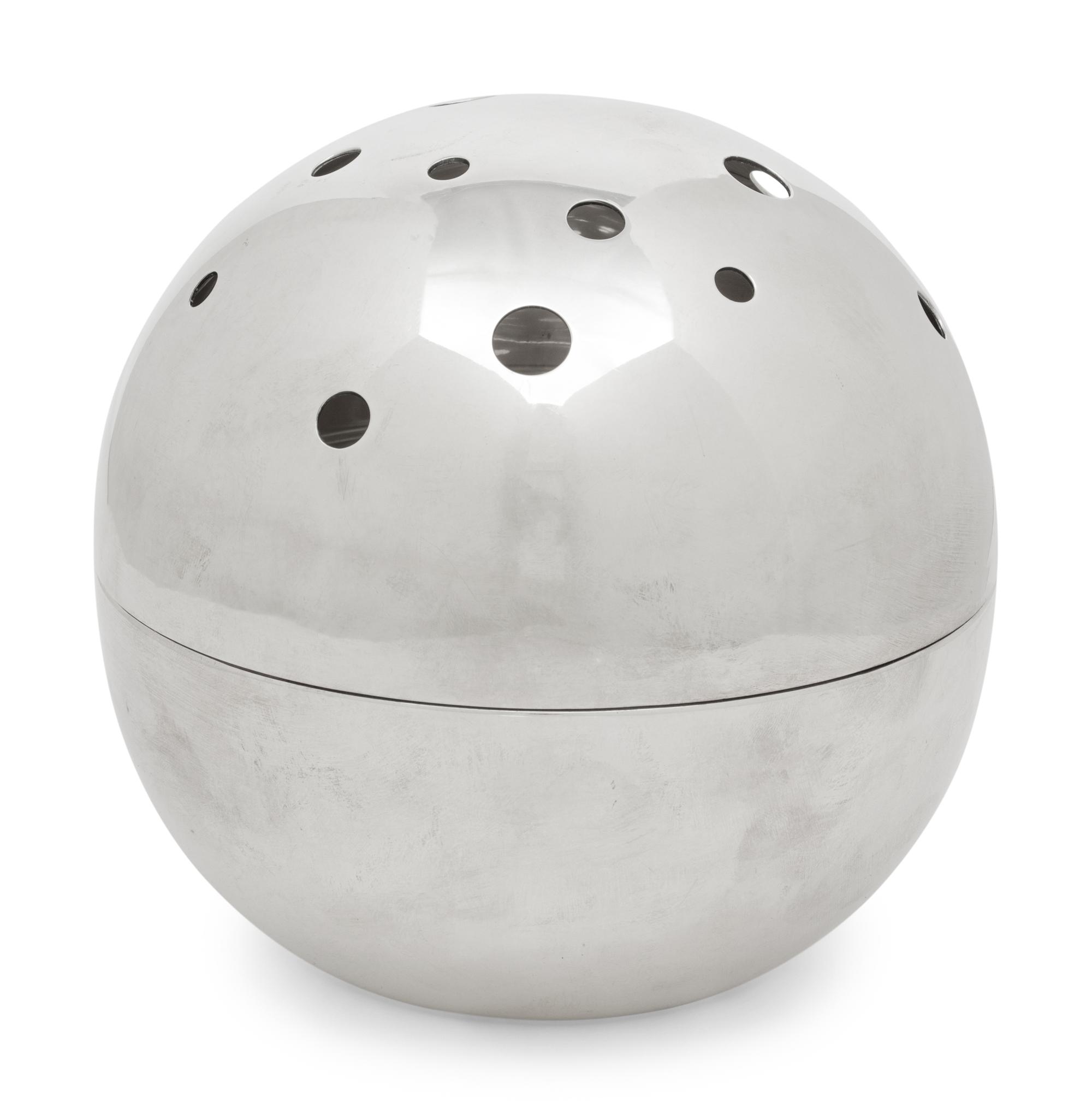 A Christofle Gallia Mars Silver-Plate Spherical Flower Vase