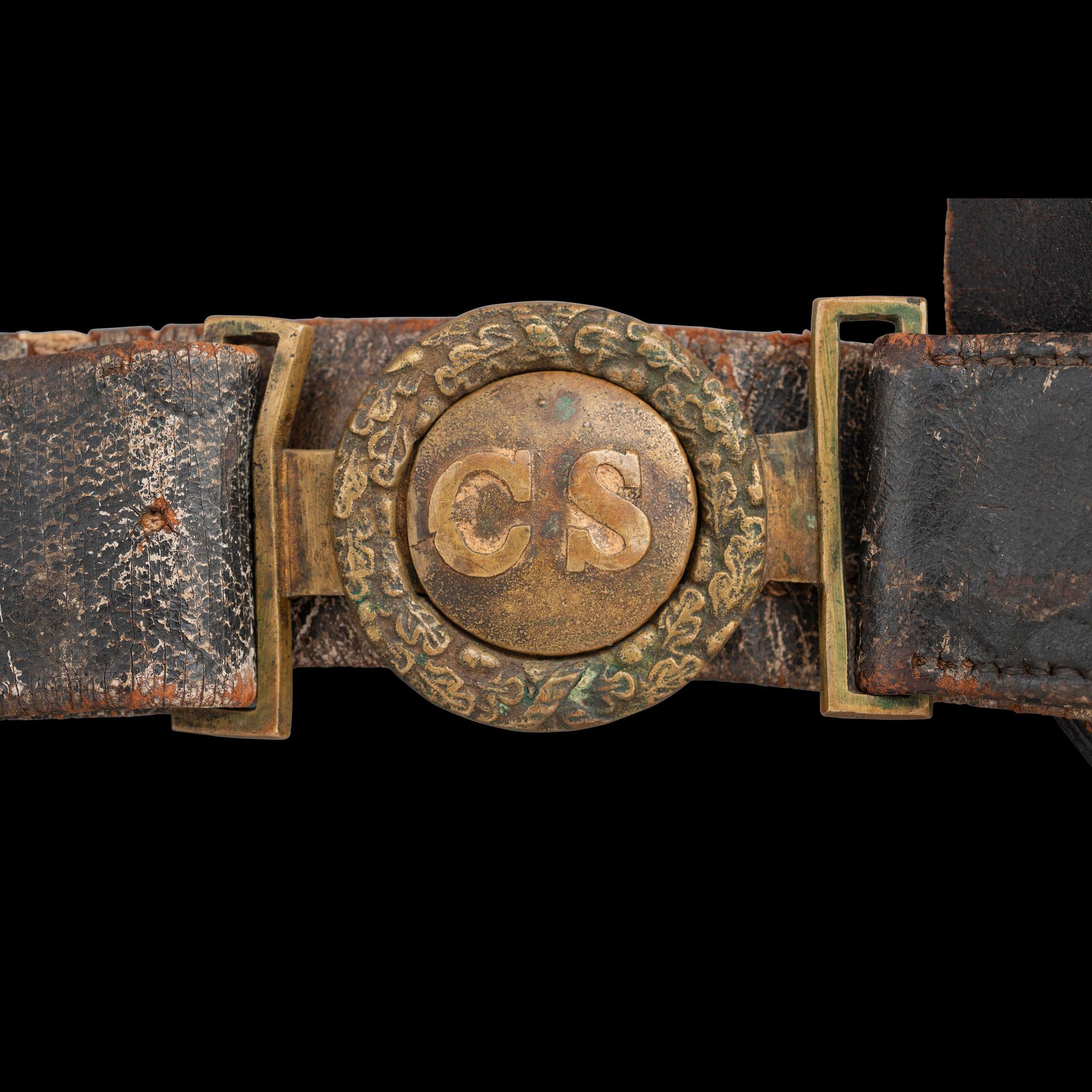 Archive of a Confederate Mobile-Made Etched Blade Staff & Field Officers Sword, Leech & Rigdon Two-Piece Belt Plate and Belt, Colt Navy and Holster likely of Capt. (Lt. Col.) R.H Shotwell