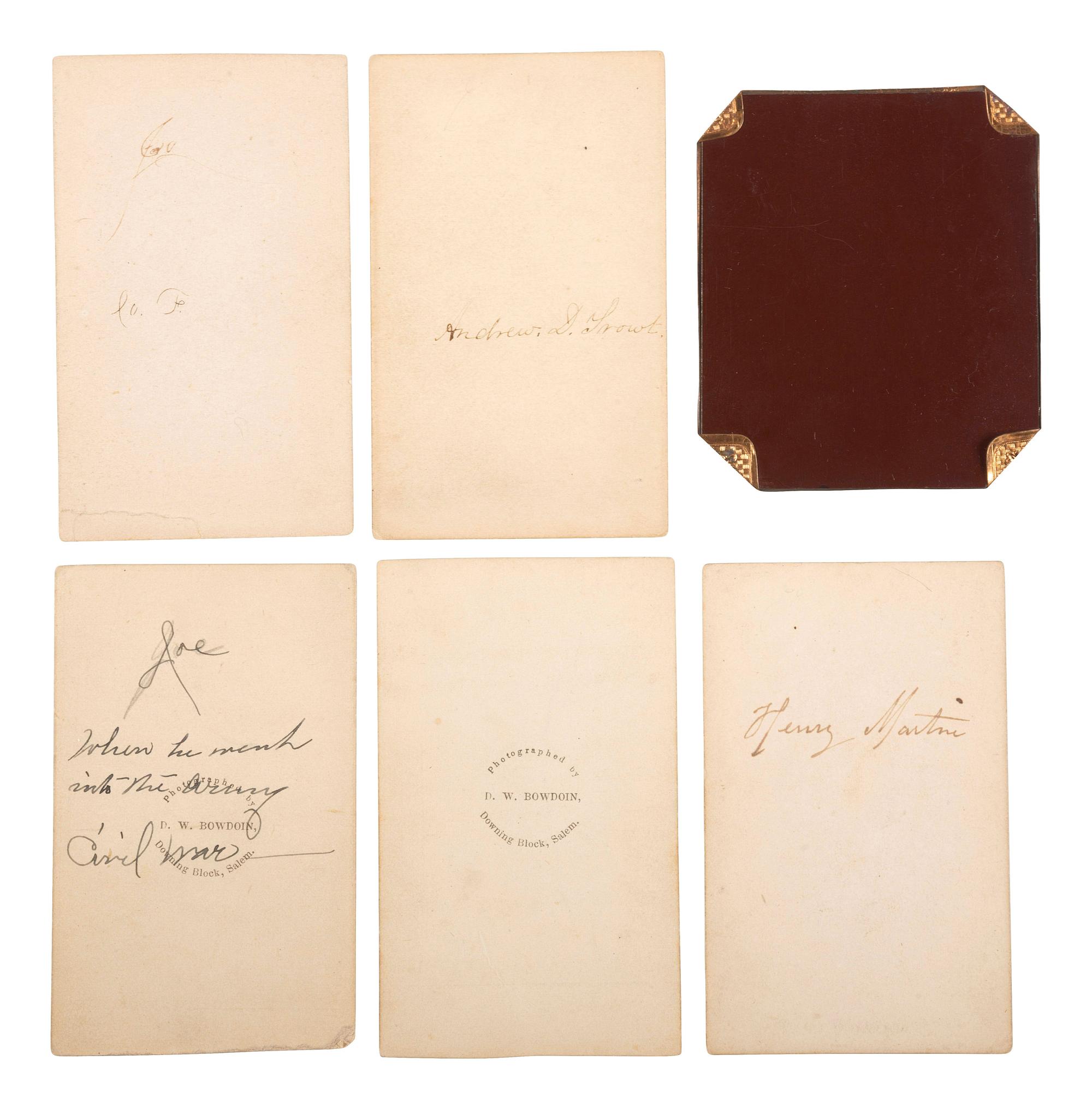 [CIVIL WAR]. 23rd Massachusetts Infantry grouping including mucket, flag remnants, flag finial, and photographs.