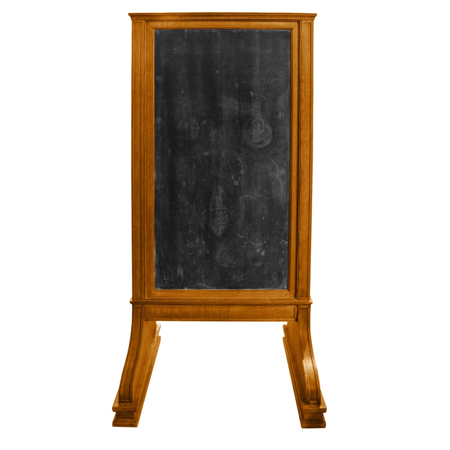 A Double-Sided Oak Sign 33.5" W x 25" D x 68.5" H — United States, Early 20th Century