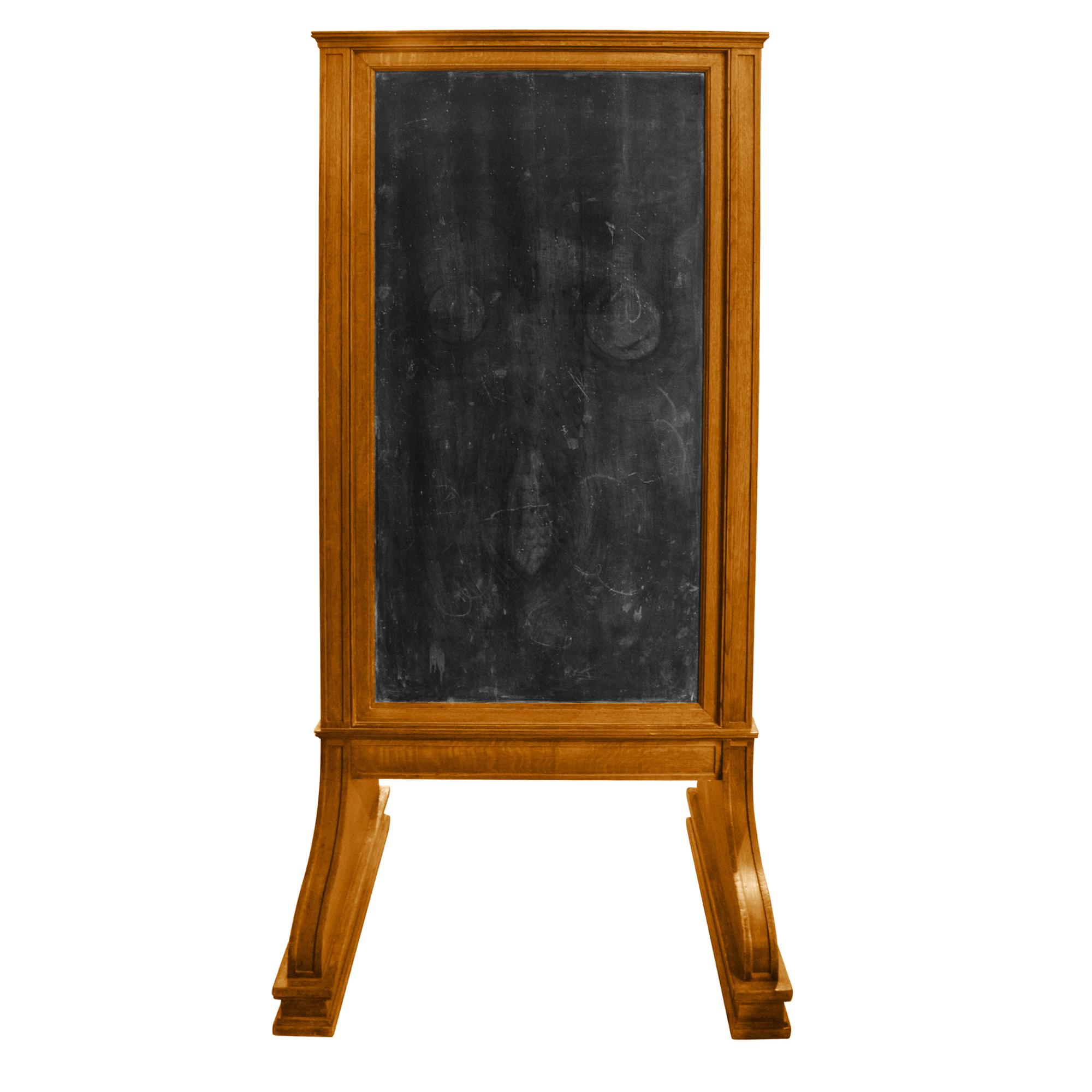 A Double-Sided Oak Sign 33.5" W x 25" D x 68.5" H — United States, Early 20th Century