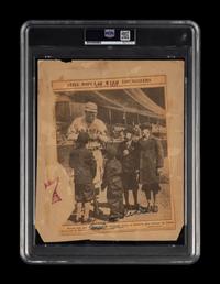 A Marvelous 1935 Babe Ruth Type One Photograph of Ruth Happily Signing Autographs for Young Fans (PSA Encapsulated)