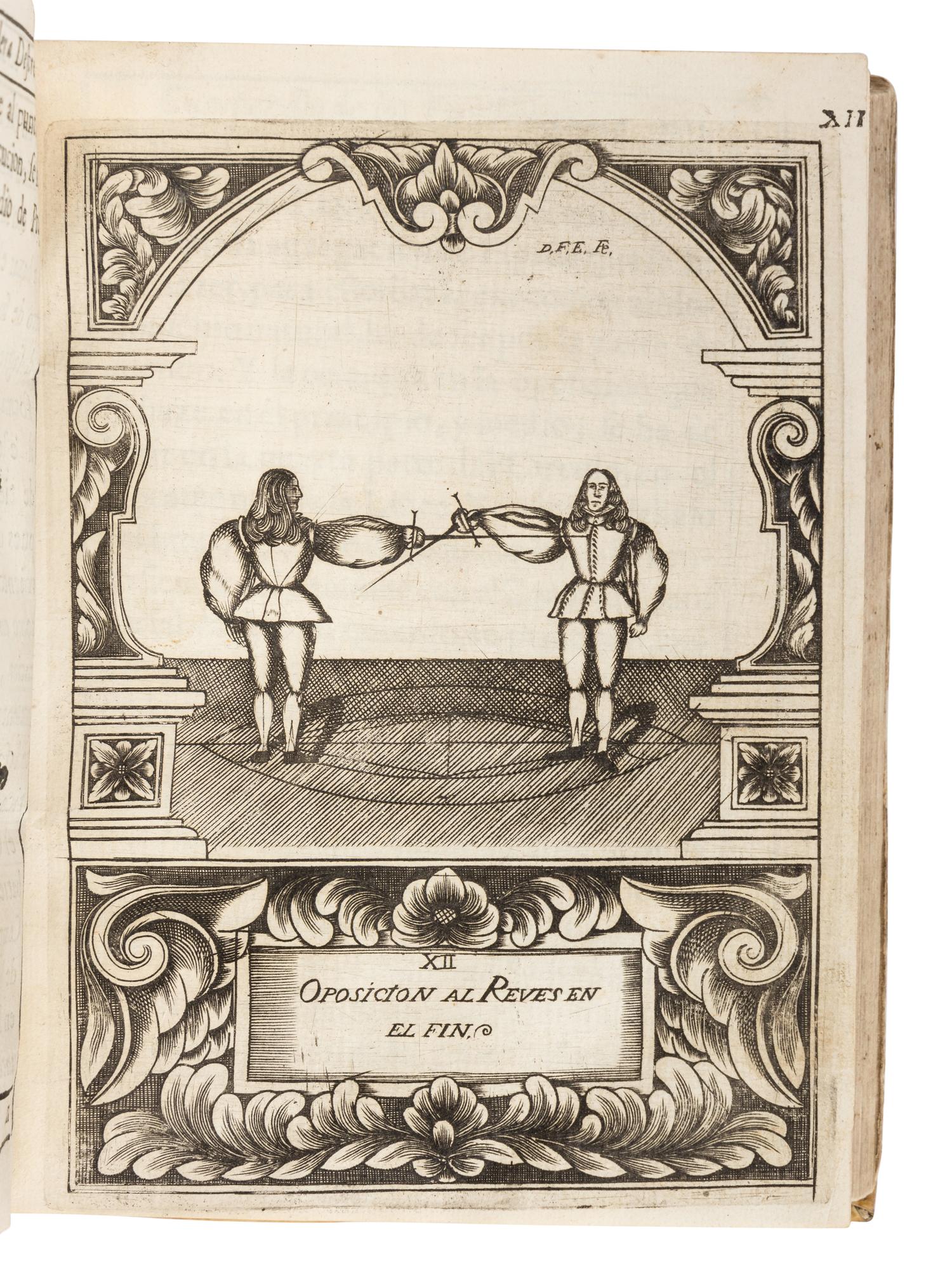ETTENHARD, Francisco Antonio (1650-1701). Compendio de los fundamentos de la verdadera destreza y filosofía de las armas . Madrid: Antonio de Zafra, 1675.