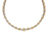 YELLOW SAPPHIRE AND DIAMOND NECKLACE