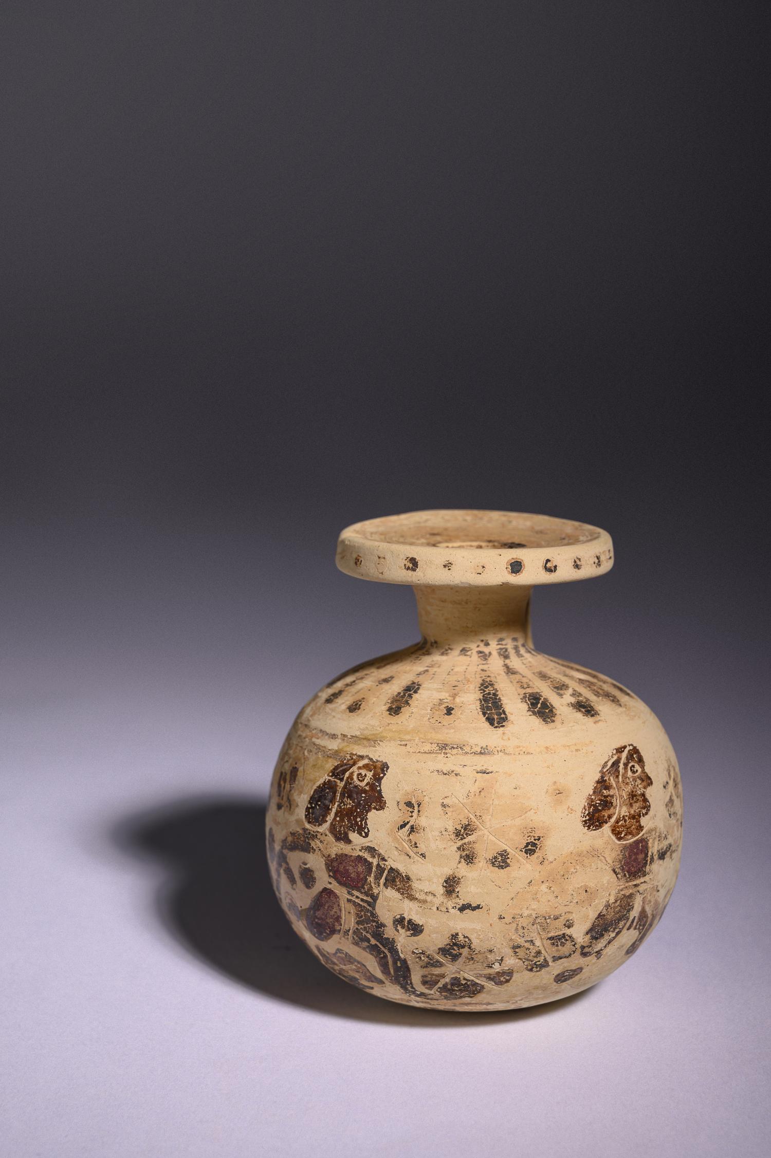 A Corinthian Black-Figured Aryballos