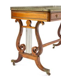 A Regency Brass Mounted Rosewood and Rosewood Grained Writing Table