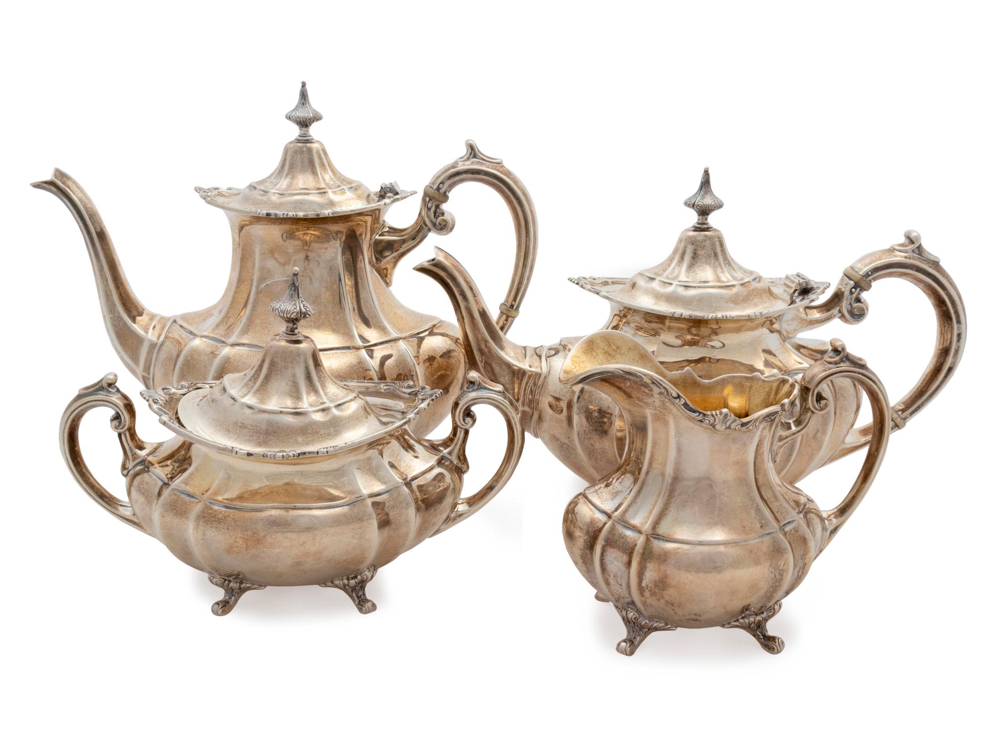 An American Silver Four Piece Tea and Coffee Service — Reed & Barton, Taunton, MA, 20th Century