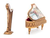Five Viennese Enameled Miniature Furniture Articles