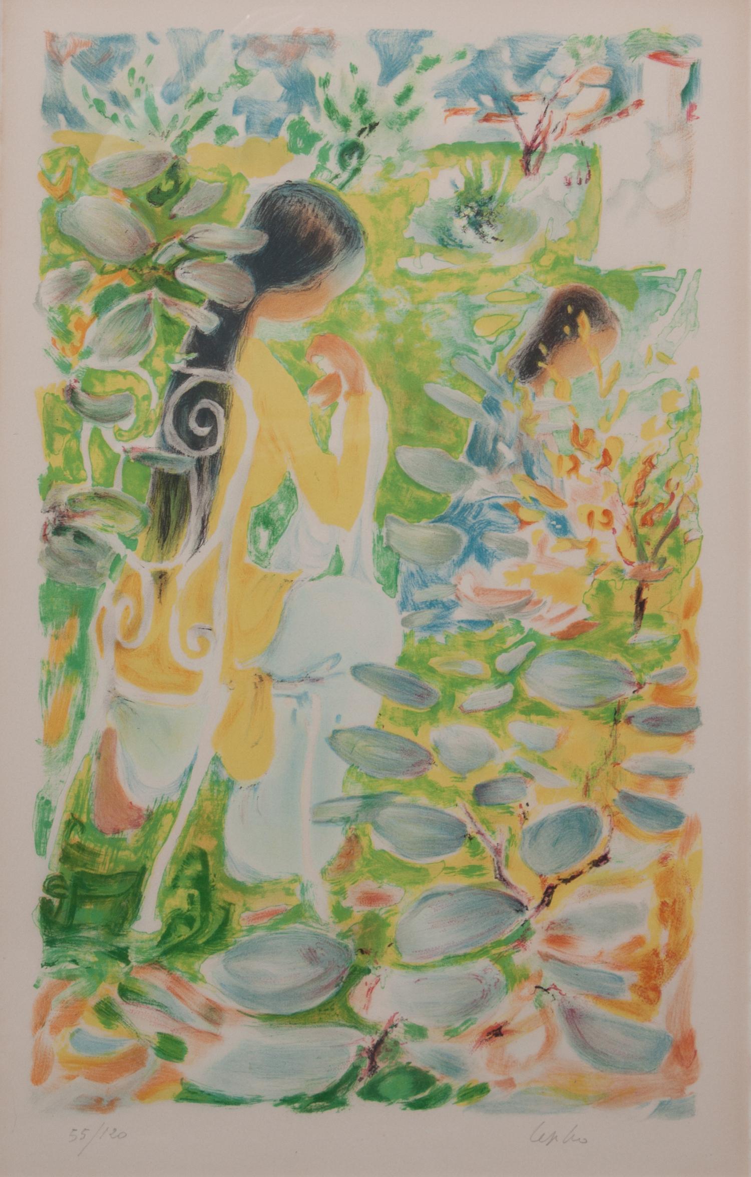 Le Pho, (French/Vietnamese, 1907-2001), Woman and Child in the Garden