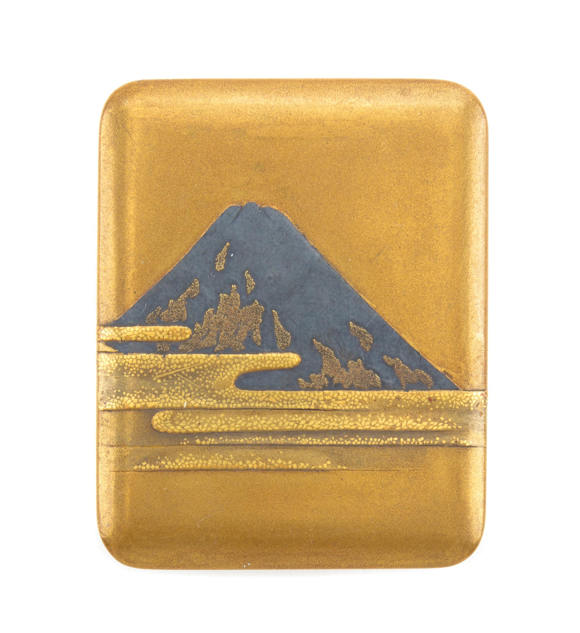 A Small Gilt Lacquer Covered Box Length 2 1/4 x width 1 3/4 x depth 1 1/8 inches. — 19TH CENTURY
