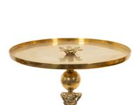 A French Brass Gong with Mallet Converted to a Side Table