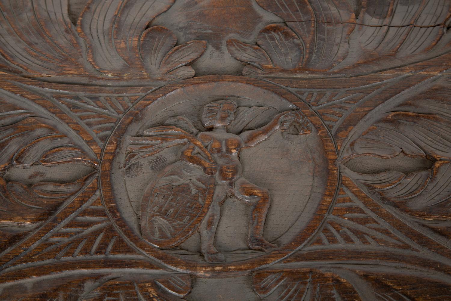 A Continental Carved Walnut Coffer on Stand — 18TH/19TH CENTURY