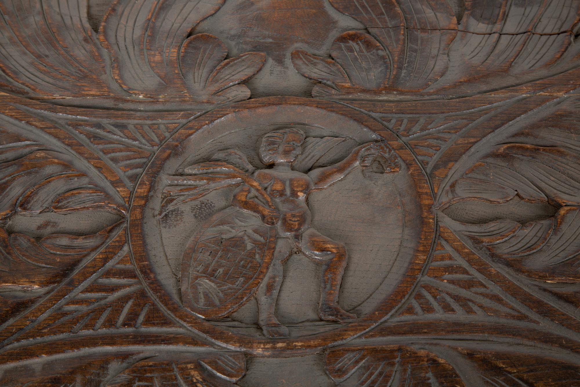 A Continental Carved Walnut Coffer on Stand — 18TH/19TH CENTURY