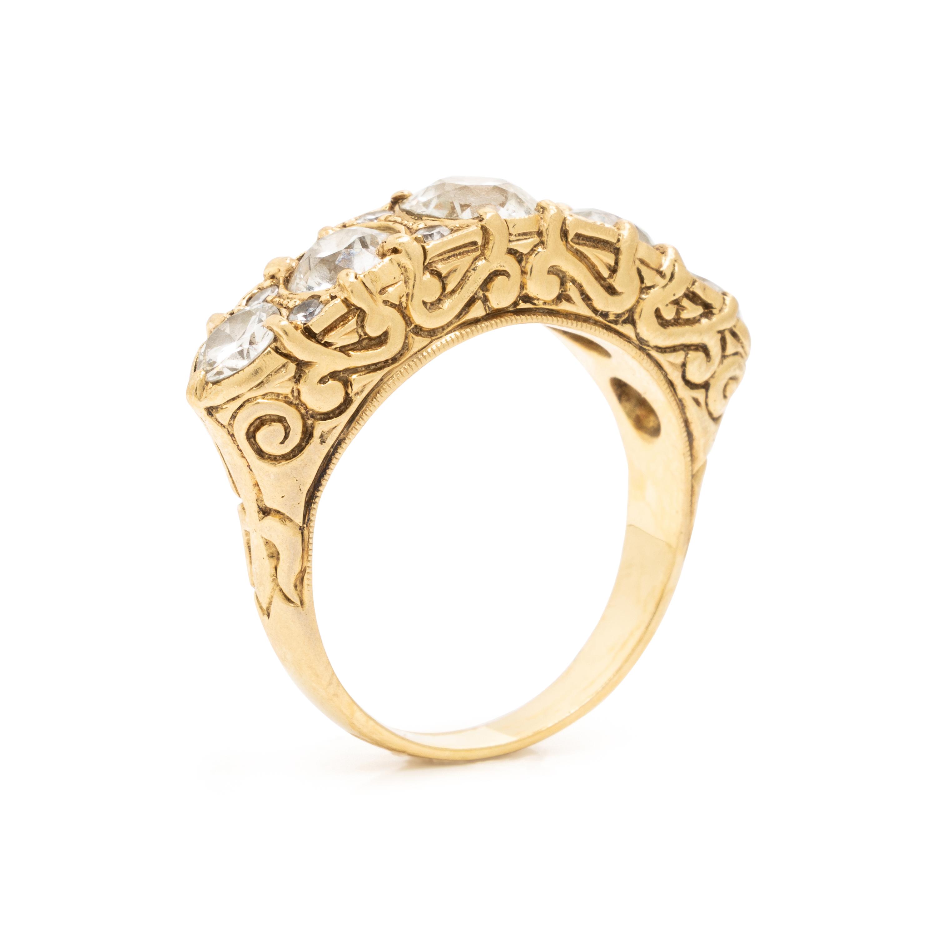 Diamond and Yellow Gold Ring