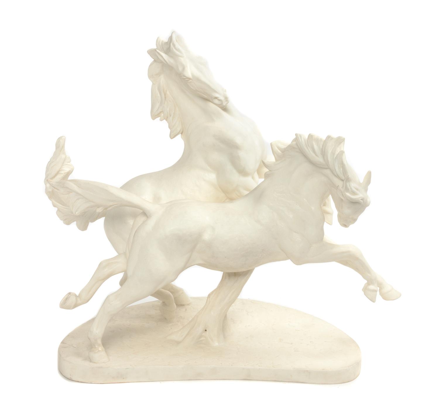 A Royal Worcester Bisque Figural Group, Doris Lindner Width 16 inches. — 20TH CENTURY