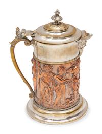A Victorian Silver and Electro-Plate Copper Tankard