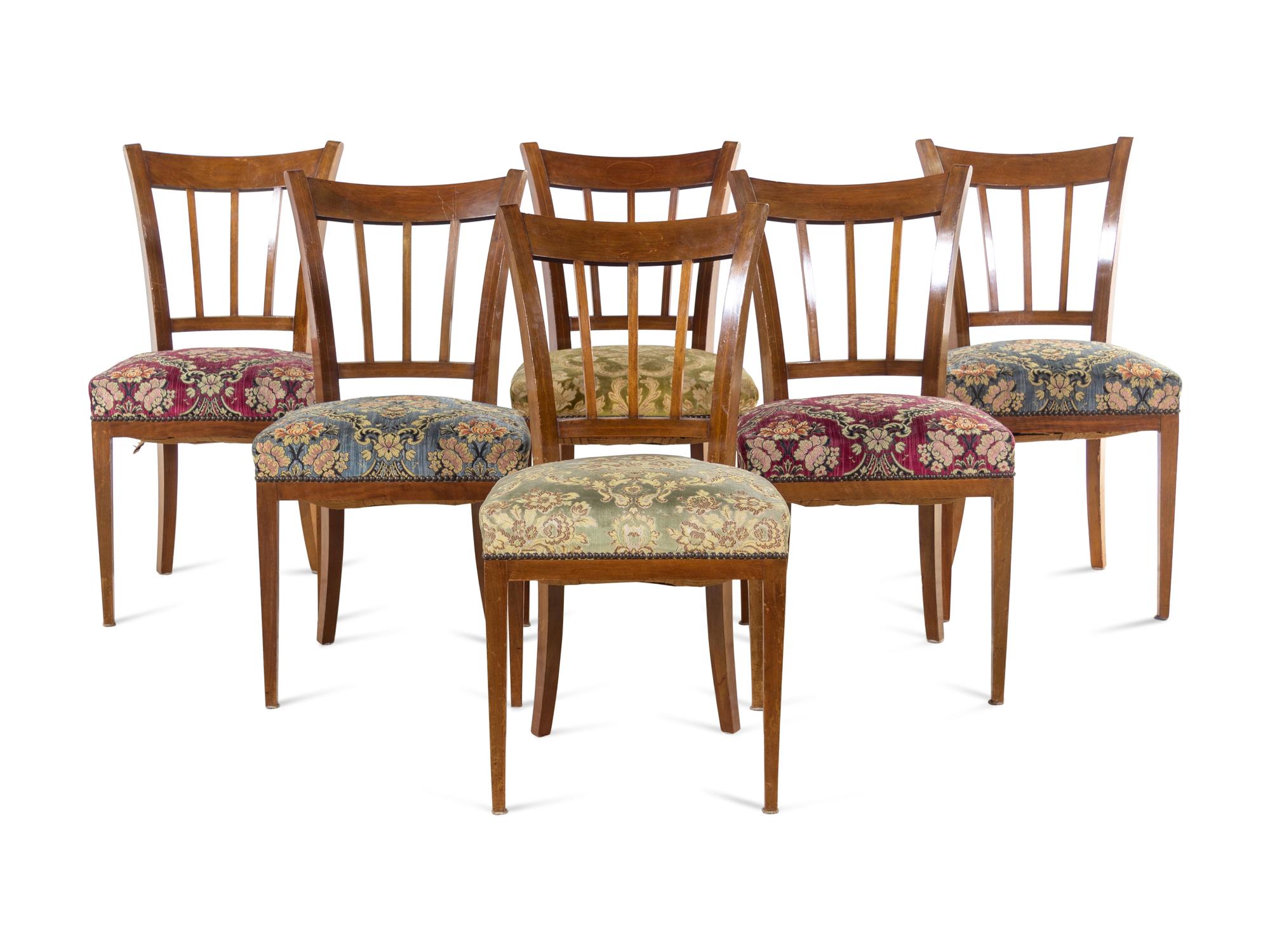 A Set of Six Biedermeier Style Dining Chairs