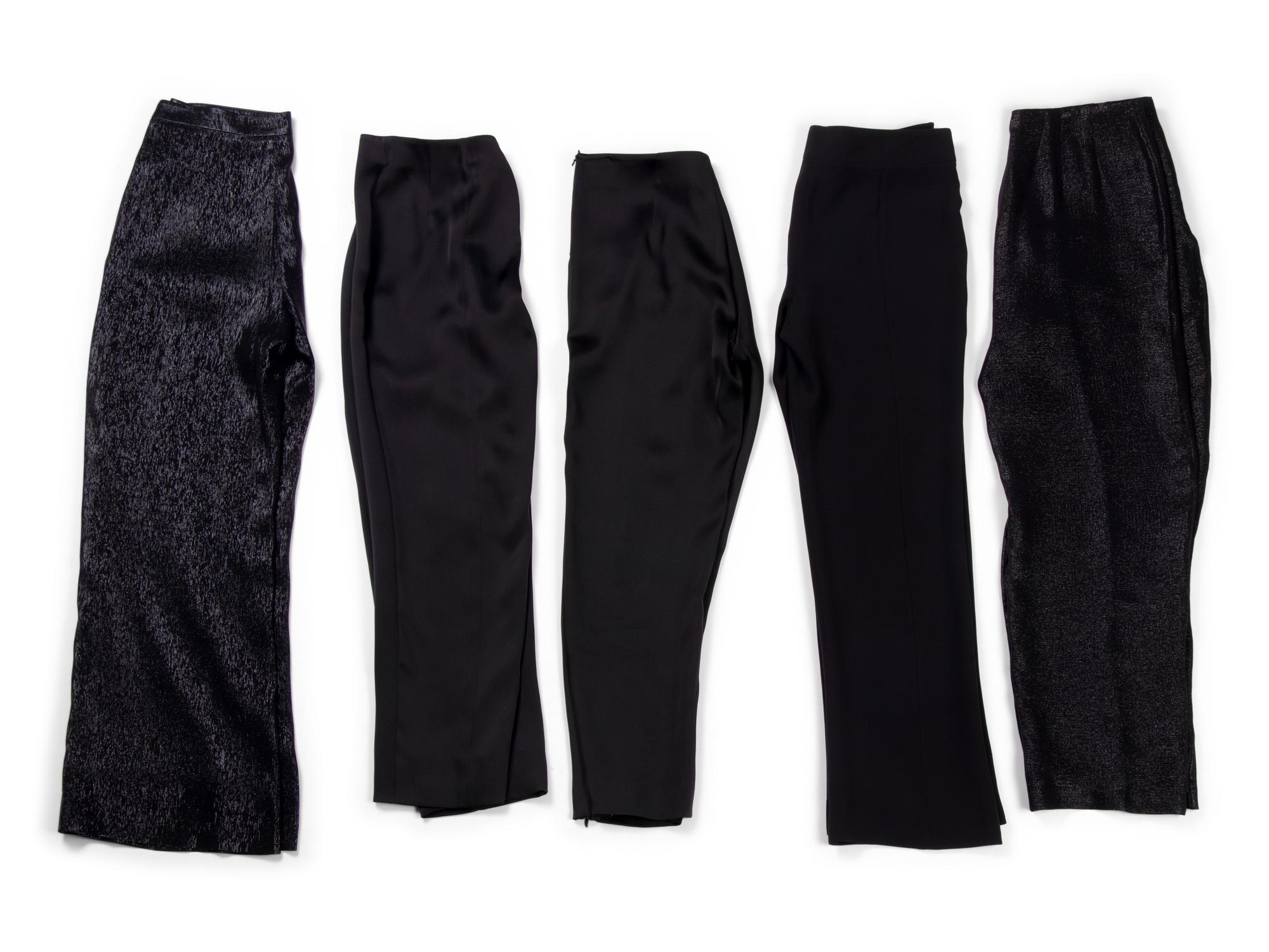 Nine Pairs of Designer Pants: Three Ralph Rucci, One Oscar de la Renta, One Carolina Herrera, and Four Giorgio Armani