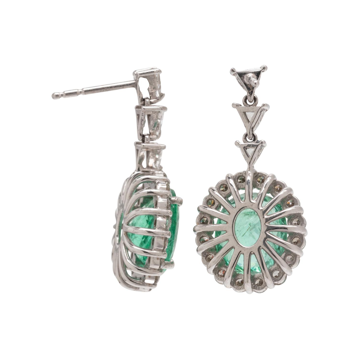 PARAIBA-TYPE TOURMALINE AND DIAMOND EARRINGS