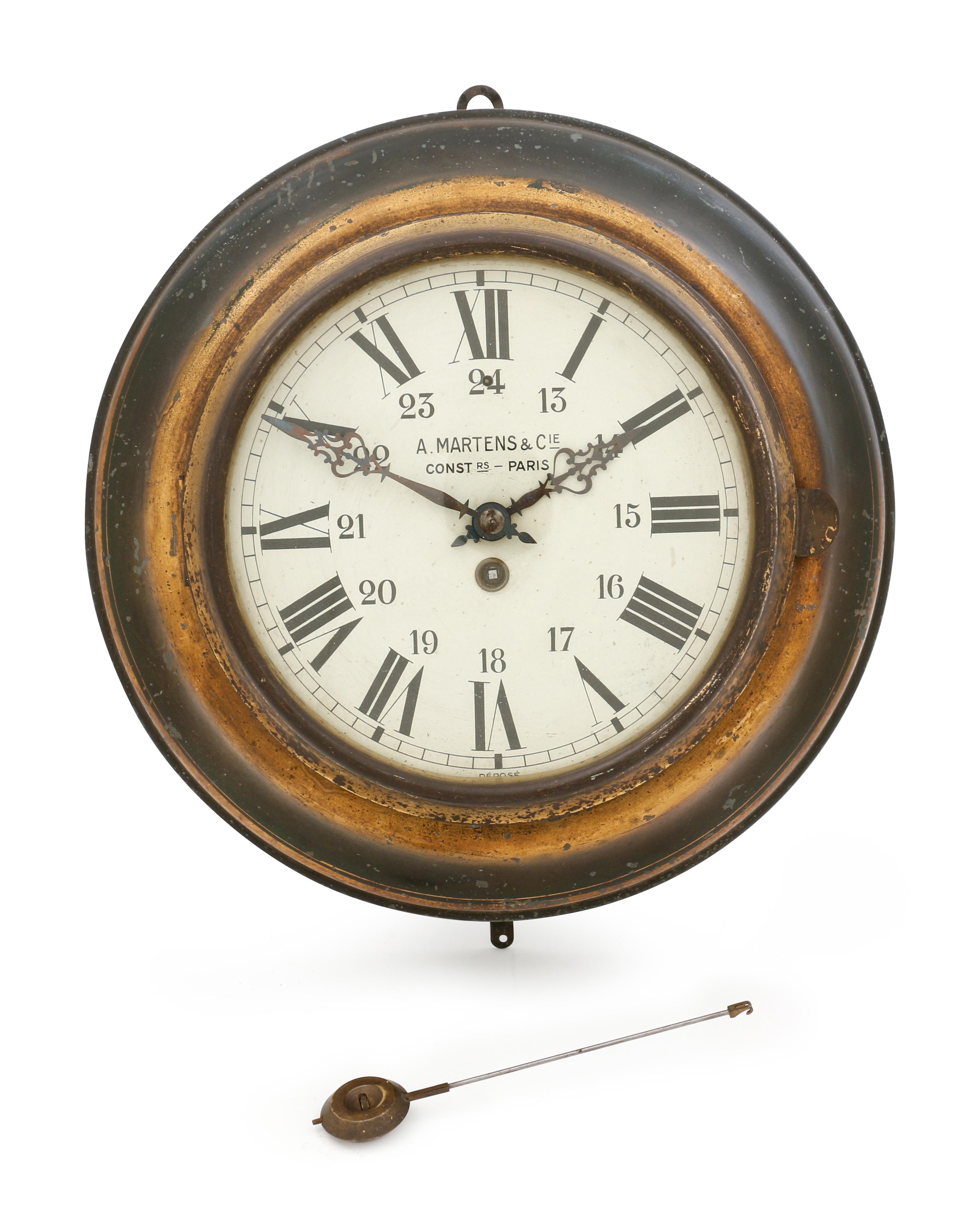 A French Parcel Gilt Tôle Wall Clock