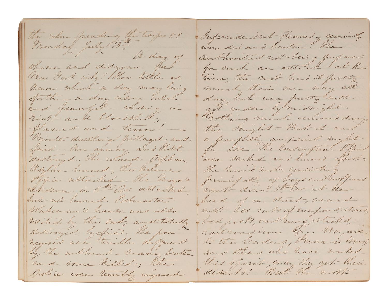 [CIVIL WAR]. BLATCHFORD, Caroline A. (1817-1901). A group of 4 Civil War-era diaries written by Caroline Appleton Blatchford, including discussion of prominent New York families, the ongoing war, and work with the Women's Central Relief Association.