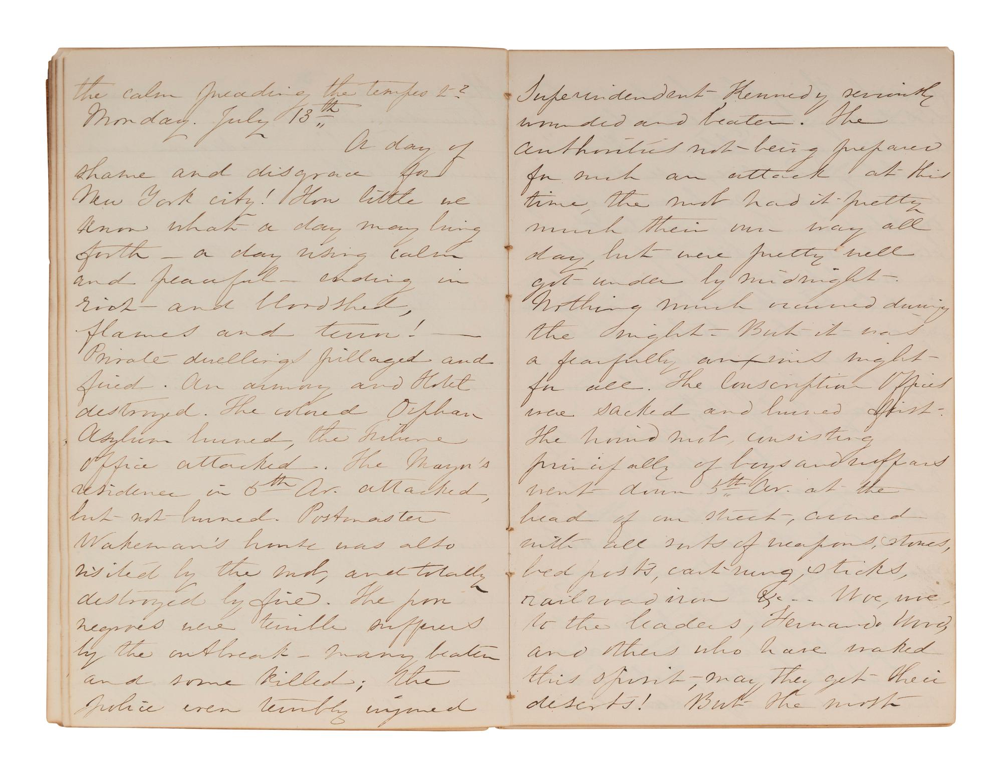 [CIVIL WAR]. BLATCHFORD, Caroline A. (1817-1901). A group of 4 Civil War-era diaries written by Caroline Appleton Blatchford, including discussion of prominent New York families, the ongoing war, and work with the Women's Central Relief Association.