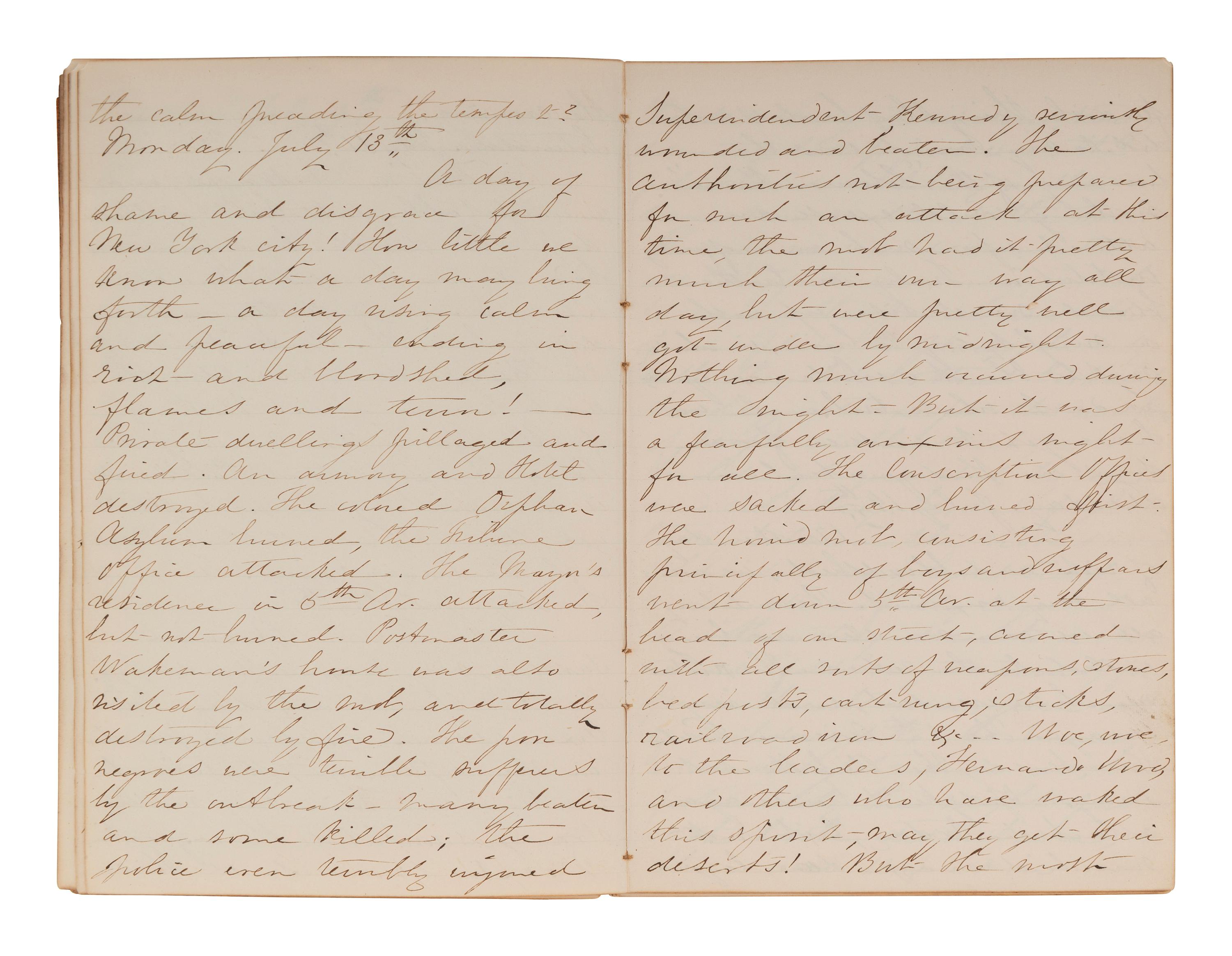 [CIVIL WAR]. BLATCHFORD, Caroline A. (1817-1901). A group of 4 Civil War-era diaries written by Caroline Appleton Blatchford, including discussion of prominent New York families, the ongoing war, and work with the Women's Central Relief Association.