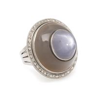 STAR SAPPHIRE AND DIAMOND RING