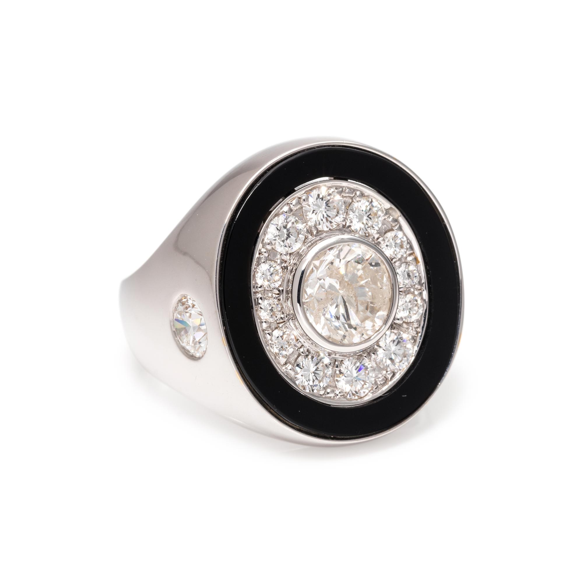 DIAMOND AND ONYX RING