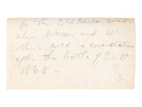 [CIVIL WAR]. A group of 2 albumen photographs of Cold Harbor, Virginia, incl. post-battle scene and Charles A. Dana, Assistant Secretary of War, at camp. [June 1864].