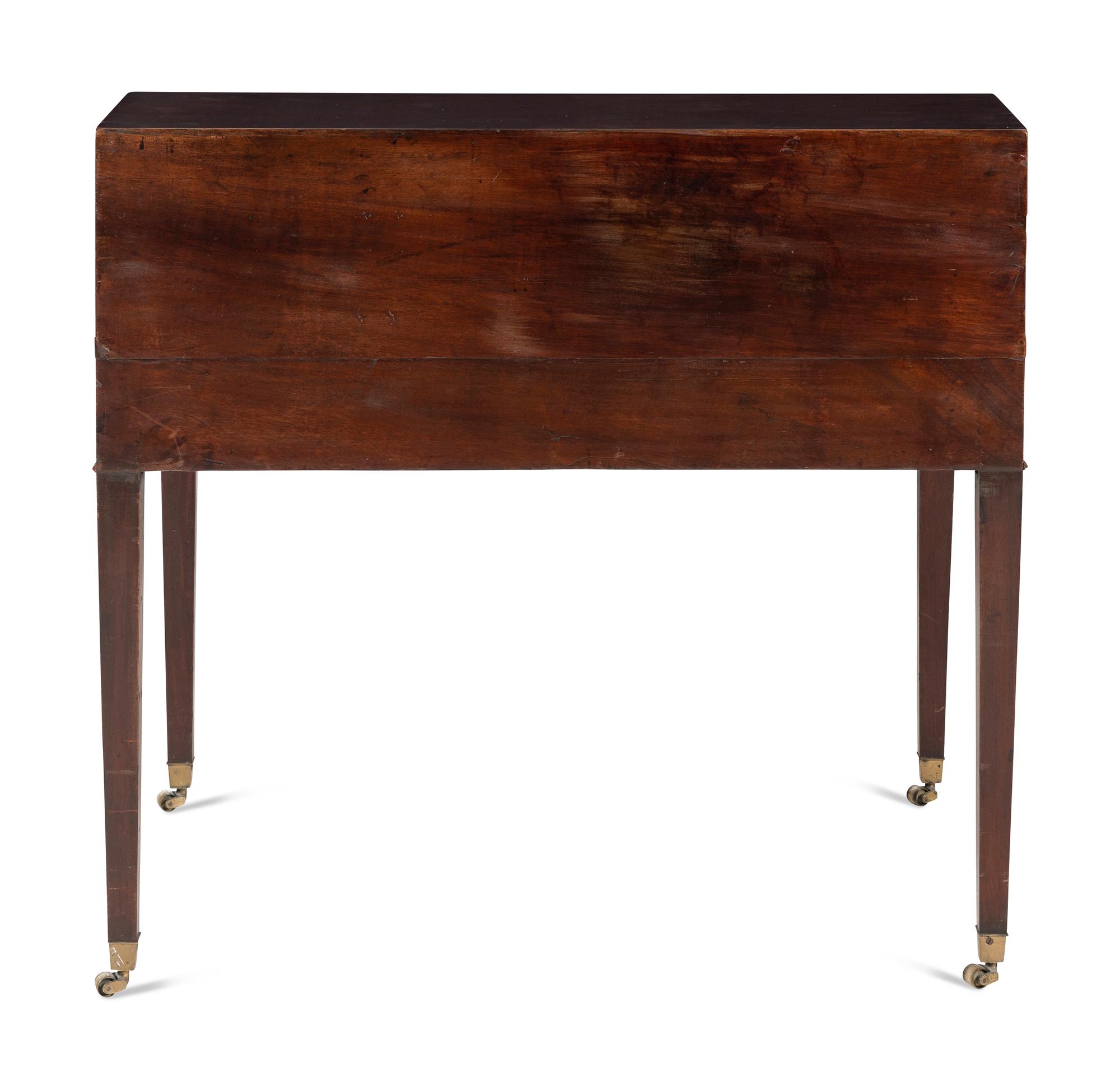 A George III Mahogany Tambour-Top Drafting Desk