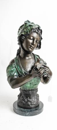 A Continental Patinated Bronze Figure Height 21 inches. — AFTER CHARLES OCTAVE LEVY, 20TH CENTURY
