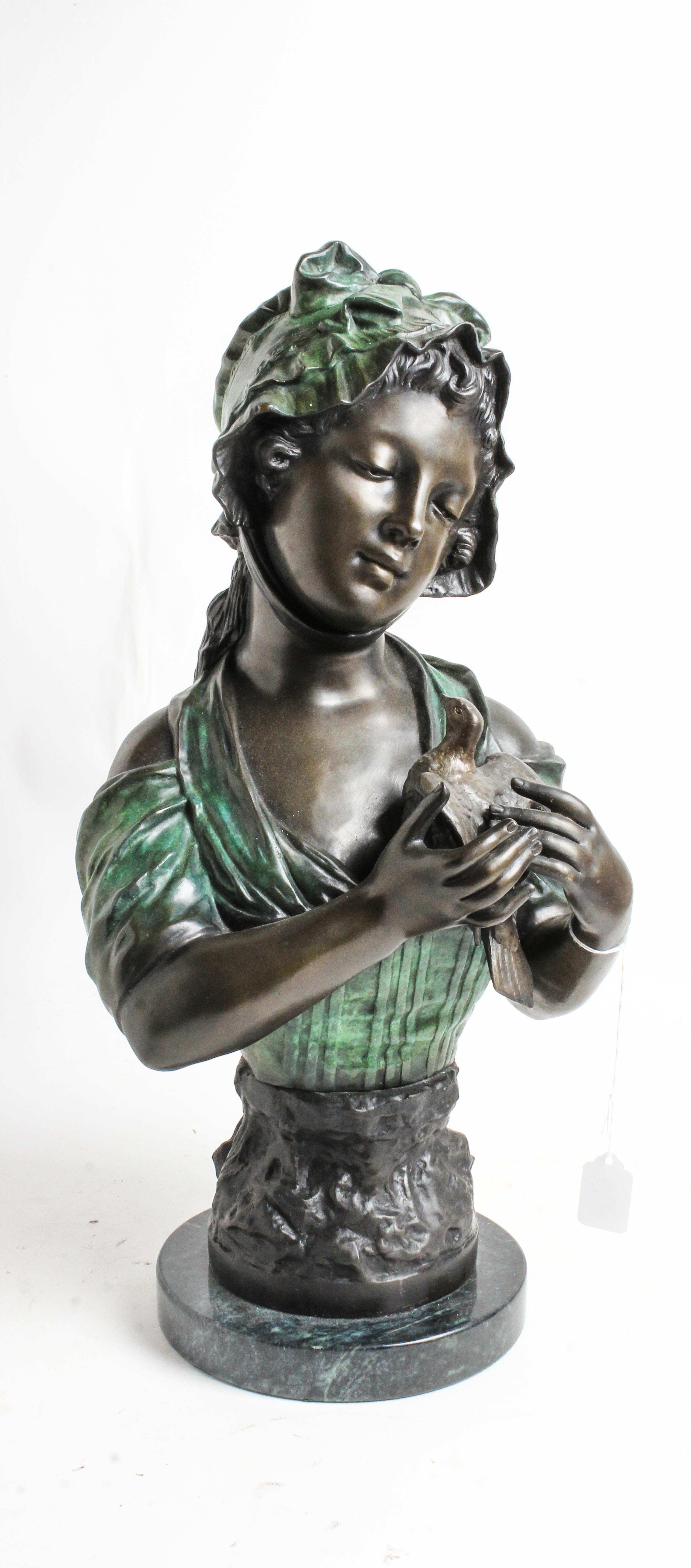 A Continental Patinated Bronze Figure Height 21 inches. — AFTER CHARLES OCTAVE LEVY, 20TH CENTURY