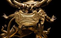 A Sino-Tibetan Gilt Bronze Figure of Mahakala
