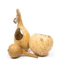 Three Gourd Articles Height of tallest 11 1/2 inches.