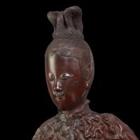 A large Chinese carved rootwood figural group depicting a meiren and monkeys 根雕美人与顽猴 Qing Dynasty ?
