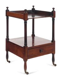 A Near Pair of Regency Style Mahogany End Tables