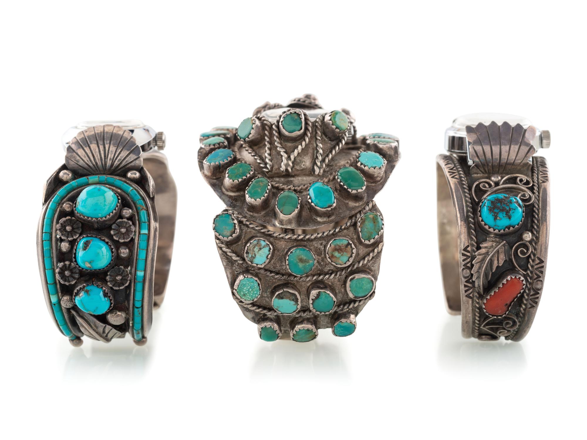 Navajo Silver and Turquoise Watch Bands