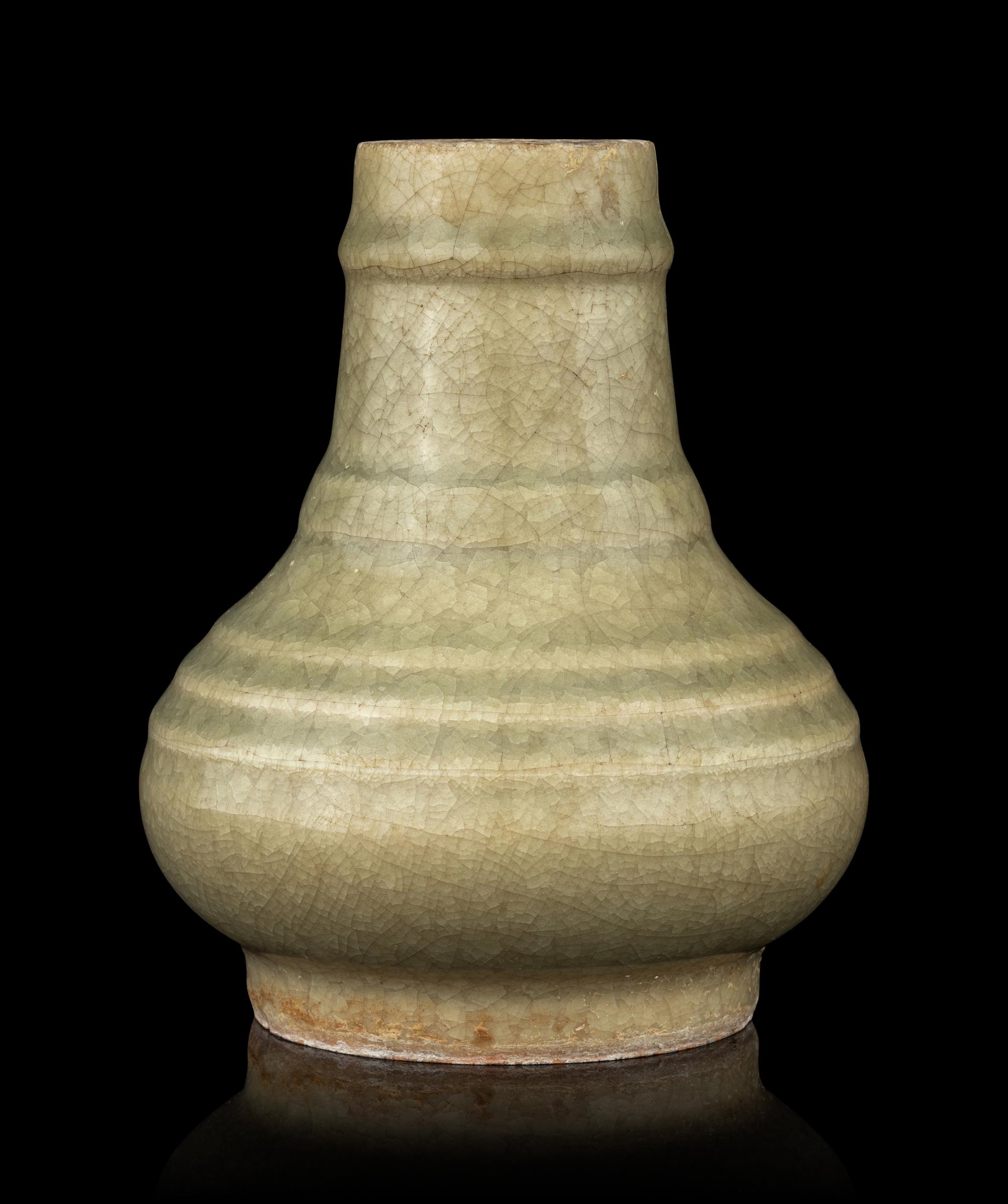 A Longquan- Style Celadon Glazed Porcelain Vase