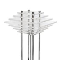 A Pair of Acrylic and Chromed Aluminum Lamps Height overall 20 inches