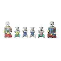 A Group of Six Chinese Export Porcelain "Laughing Boy" Figures