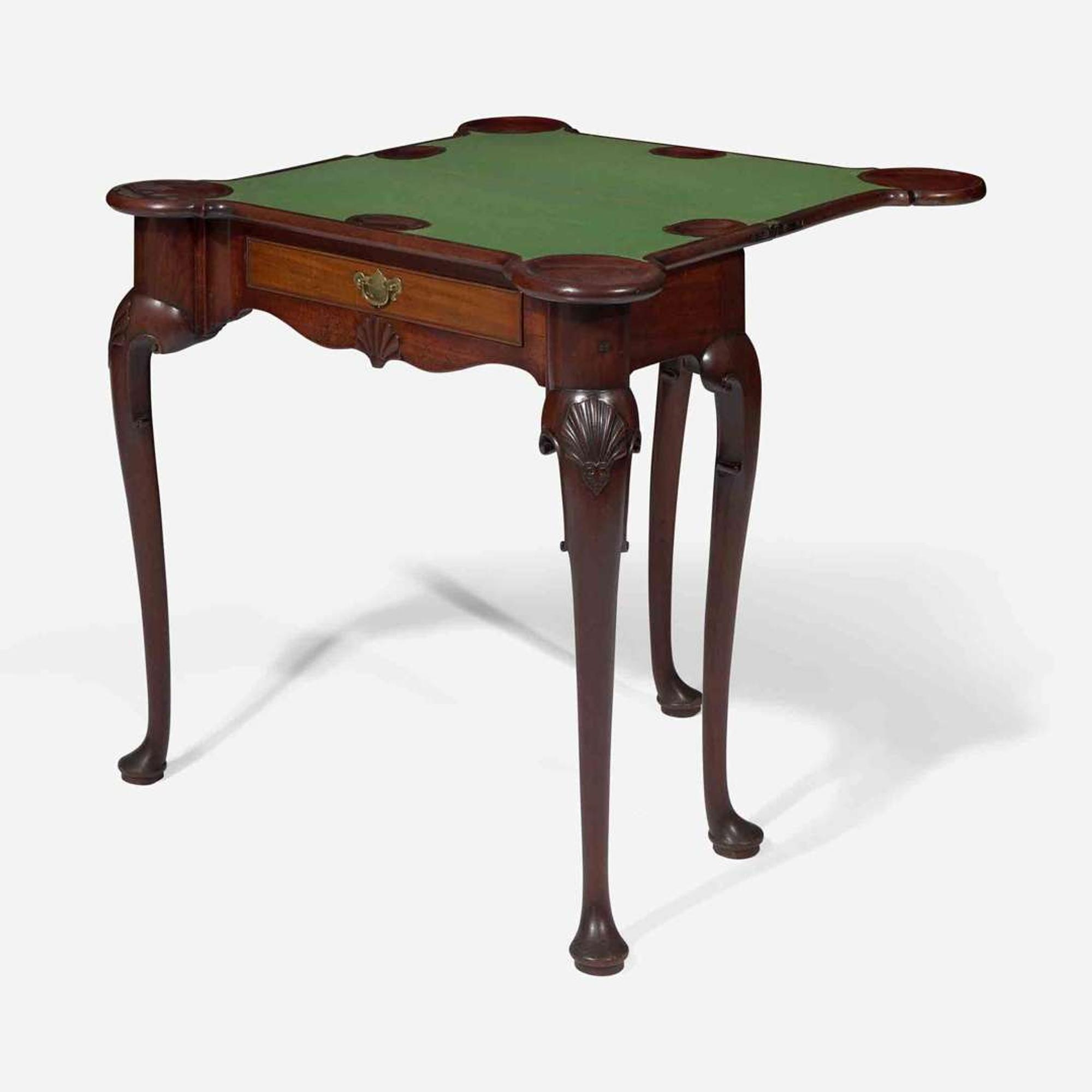 An Irish George II carved mahogany games table circa 1750