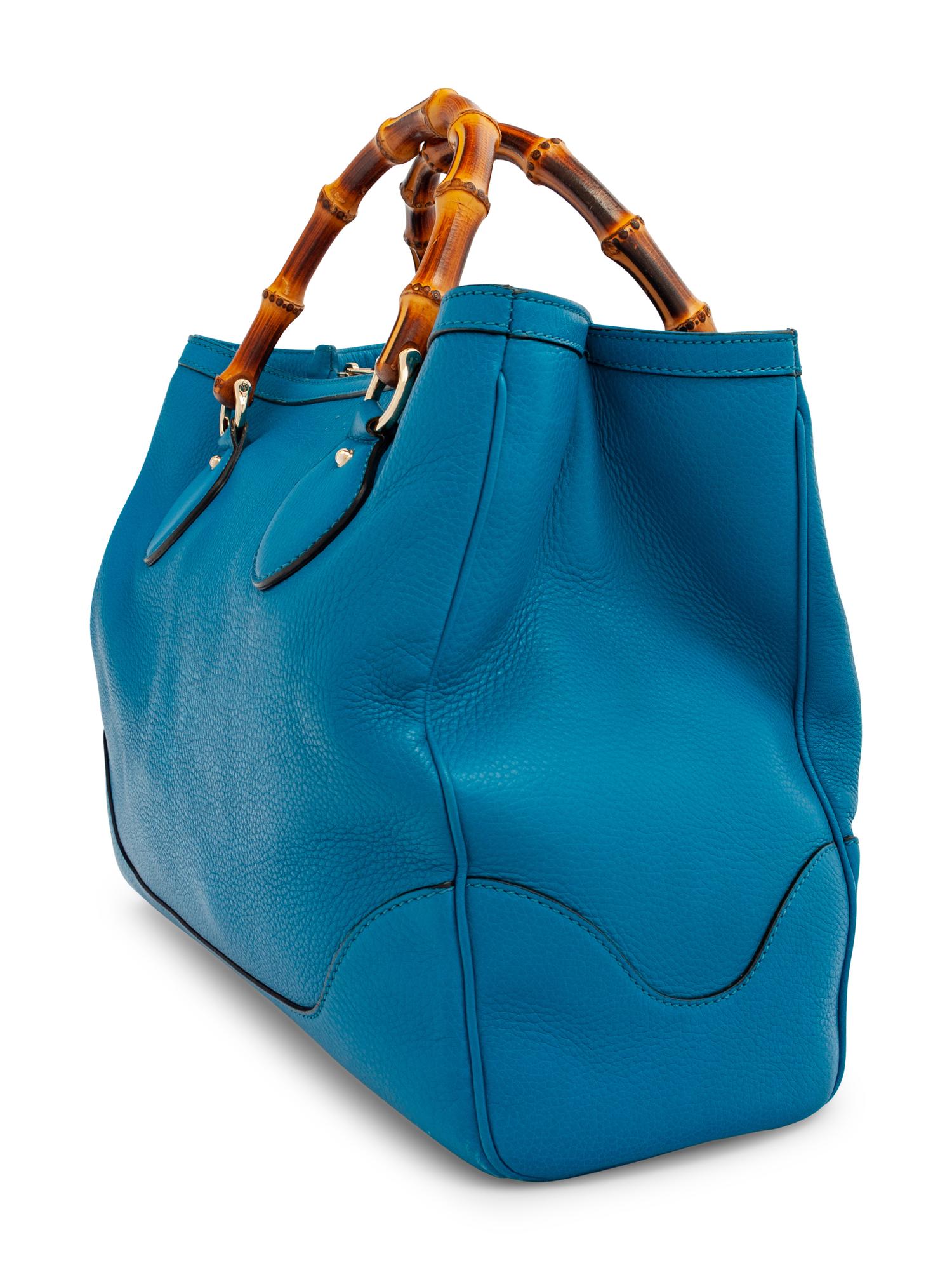 Gucci Blue Leather Tote, 2000s