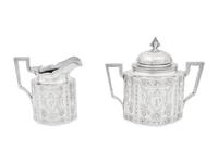 An American Silver Creamer and Sugar Set