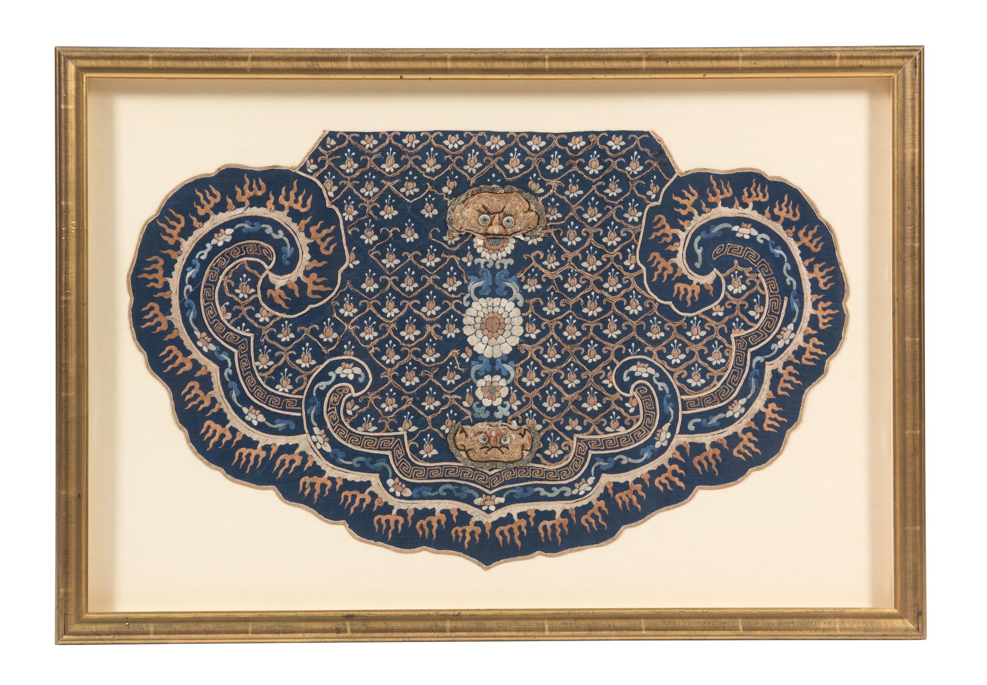 A Group of Four Gilt Framed Chinese Embroidered Panels Largest framed size 35 x 25 1/2 inches. — 19TH CENTURY
