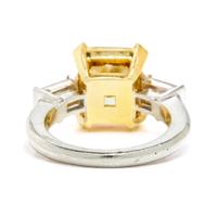 FANCY YELLOW DIAMOND AND DIAMOND RING